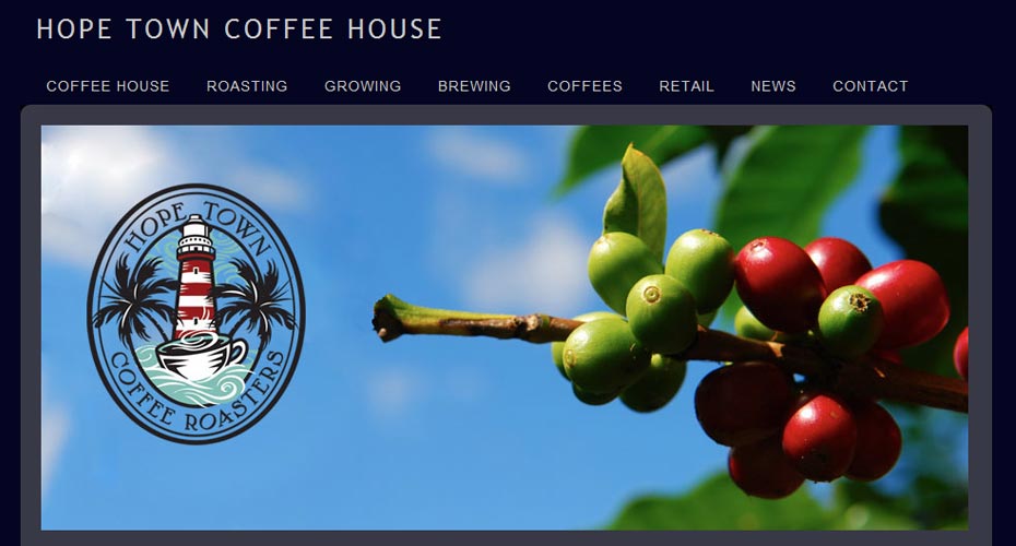 Visit Hope Town Coffee House web site Web Design for Coffee Shop