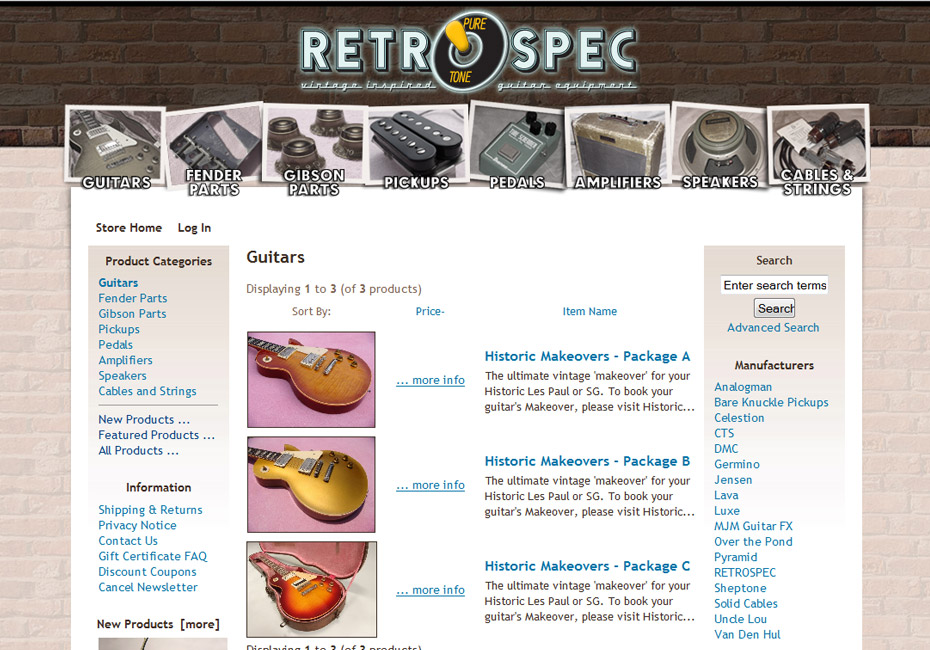 Visit the RetroSpec Store e-commerce-layout